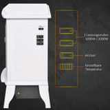 Električni kamin s efektom plamena 36,5 × 24 × 45,5 cm, bijeli