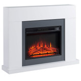 Električni kamin s grijanjem 2000 W i LED plamenom, daljinski upravljač, bijeli