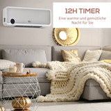 Zidna grijalica s ventilatorom 2000 W i daljinskim upravljačem, bijela