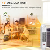 Električni toranjski grijač 2000 W s daljinskim upravljačem, bijeli