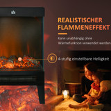 Električni kamin 2000 W s LED plamenom 40,5 × 20 × 62 cm, crni