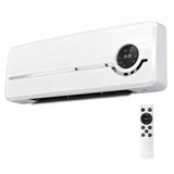 Zidni keramički grijač s ventilatorom 2000 W, daljinski upravljač, bijeli