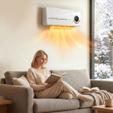 Zidni keramički grijač s ventilatorom 2000 W, daljinski upravljač, bijeli