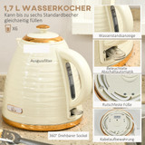 Set toaster i kuhalo za vodu 2 u 1, 7 nivoa tostiranja, bež