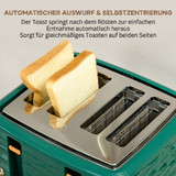 Set toaster i kuhalo za vodu 1,7 l, 7 stepeni tostiranja, zeleni