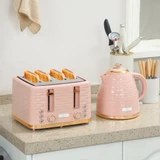 Set toaster za 4 kriške i kuhalo za vodu 1,7 L, 7 stepeni tostiranja, roza