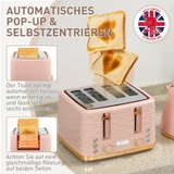 Set toaster za 4 kriške i kuhalo za vodu 1,7 L, 7 stepeni tostiranja, roza