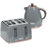 Set toster i kuhalo za vodu 1,7 L, toster za 4 kriške, siva