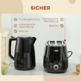 Set kuhalo za vodu 1,7 L i toster sa 7 nivoa zapečenosti, crni