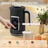 Set kuhalo za vodu 1,7 L i toster s 2 otvora, LED ekran na dodir, crni