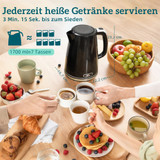 Set kuhalo za vodu i toster 2200 W, 1,7 l, crni