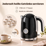 Set kuhalo za vodu 1,7 l i toster za 2 kriške, crno-srebrni