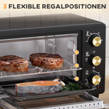 Mini rerna s tajmerom od 60 min i temperaturom 100–230 °C, crna