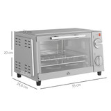 Mini električna pećnica 9 L s tajmerom i grilom, inox, srebrna