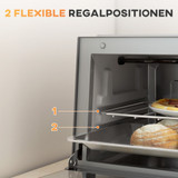 Mini električna pećnica 9 L s tajmerom i grilom, inox, srebrna