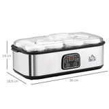Aparat za jogurt s 8 staklenih posudica od 180 ml, LCD displej i tajmer, srebrni