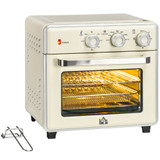 Mini pećnica 5 u 1, 20 L, 1400 W, s tajmerom 60 min, krem i srebrna