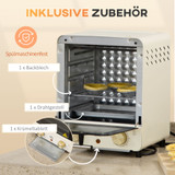Mini pećnica 15 L, 1000 W, s podesivom temperaturom i tajmerom, krem bijela