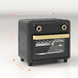 Mini rerna s ventilatorom i funkcijom friteze 10 L, crna