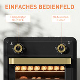 Mini rerna s ventilatorom i funkcijom friteze 10 L, crna