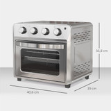 Mini rerna s ventilatorom i fritezom na vrući zrak 24 l, srebrna