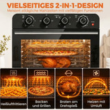 Mini pećnica s friteuzom na vrući zrak 36 L, 1800 W, crna