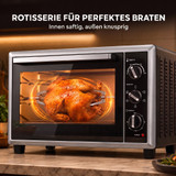 Mini rerna 46 L s ražnjem, ventilatorom i tajmerom, 1800 W, crna