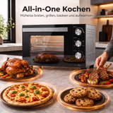 Mini rerna s ventilatorom 36 L, 1500 W, srebrna