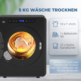 Sušilica za veš kapaciteta 5 kg, 6 programa, dodirno upravljanje, crna