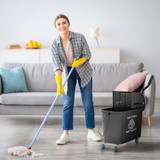 Kanta za mop s cjedilom i točkićima 20 L, crna