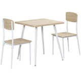 Trpezarijski set sa stolom i 2 stolice 70 × 70 × 76 cm, prirodna i bijela