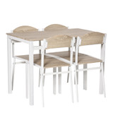 Trpezarijski set sa stolom i 4 stolice 100 × 63 × 76,5 cm, svijetlosiva i bijela