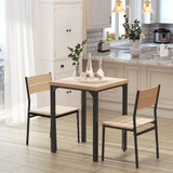 Trpezarijski set: stol i 2 stolice 60 × 60 × 76 cm, boja drveta i crna