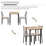 Trpezarijski set: stol i 2 stolice 60 × 60 × 76 cm, boja drveta i crna