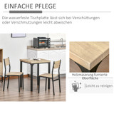 Trpezarijski set: stol i 2 stolice 60 × 60 × 76 cm, boja drveta i crna