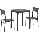 Trpezarijski set: stol 60 × 60 × 76 cm i 2 stolice, siva
