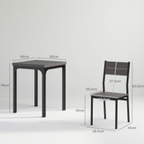Trpezarijski set: stol 60 × 60 × 76 cm i 2 stolice, siva