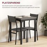 Trpezarijski set: stol 60 × 60 × 76 cm i 2 stolice, siva