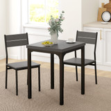 Trpezarijski set: stol 60 × 60 × 76 cm i 2 stolice, siva