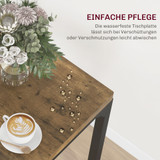 Set stola i 2 stolice 60 × 60 × 76 cm, MDF i metal, rustik smeđa