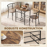 Trpezarijski set sa stolom i 2 stolice 80 × 52 × 76 cm, rustik smeđa