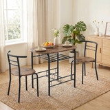 Trpezarijski set sa stolom i 2 stolice 80 × 52 × 76 cm, rustik smeđa