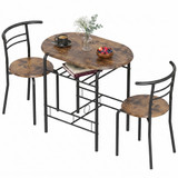 Trpezarijski set sa stolom i 2 stolice 80 × 52 × 76 cm, rustik smeđa