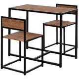 Set barskog stola i 2 stolice 90 × 47 × 76 cm, smeđa i crna