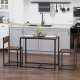 Set barskog stola i 2 stolice 90 × 47 × 76 cm, smeđa i crna