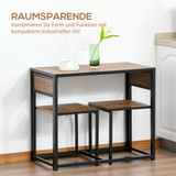 Set barskog stola i 2 stolice 90 × 47 × 76 cm, smeđa i crna
