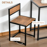 Set barskog stola i 2 stolice 90 × 47 × 76 cm, smeđa i crna