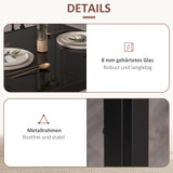 Set za trpezariju sa stolom i 2 stolice 75 × 75 × 75 cm, crni