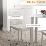 Trpezarijski set 5 dijelova: stakleni stol 120 × 60 cm i 4 stolice, bijeli