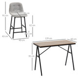 Barski stol s 4 barske stolice 120 × 60 × 91 cm, svijetlosiva